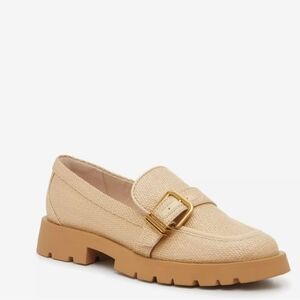 Dolce Vita Ericka Cream Raffia Gold Detail Loafers